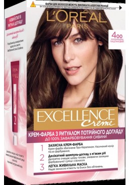 Краска для волос L'Oreal Paris Excellence оттенок 4.00 - Каштановый, 1 шт